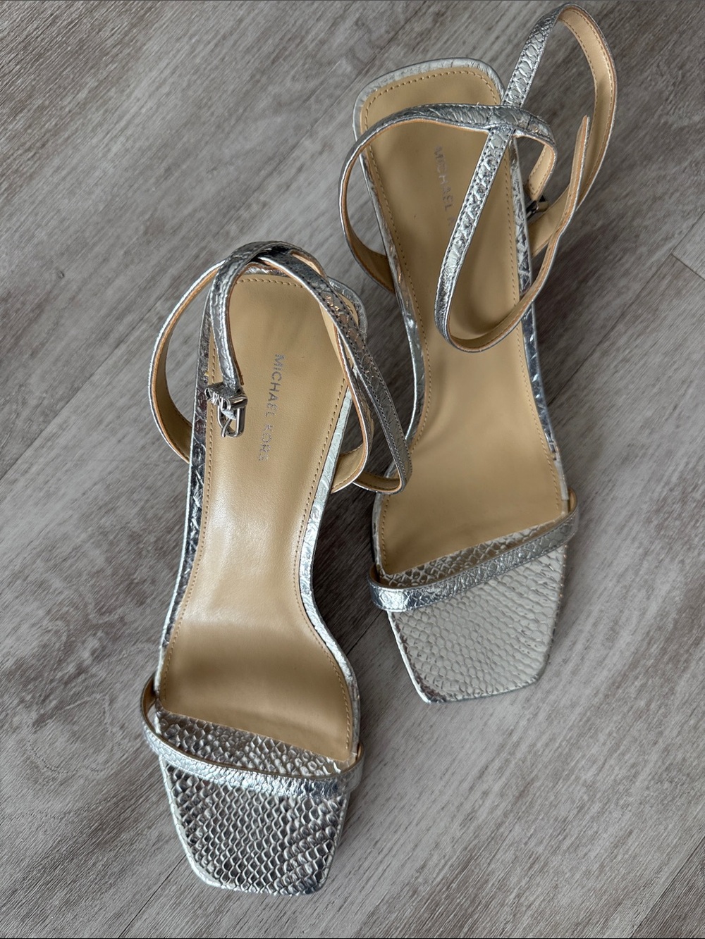 Michael Kors silver heels 10